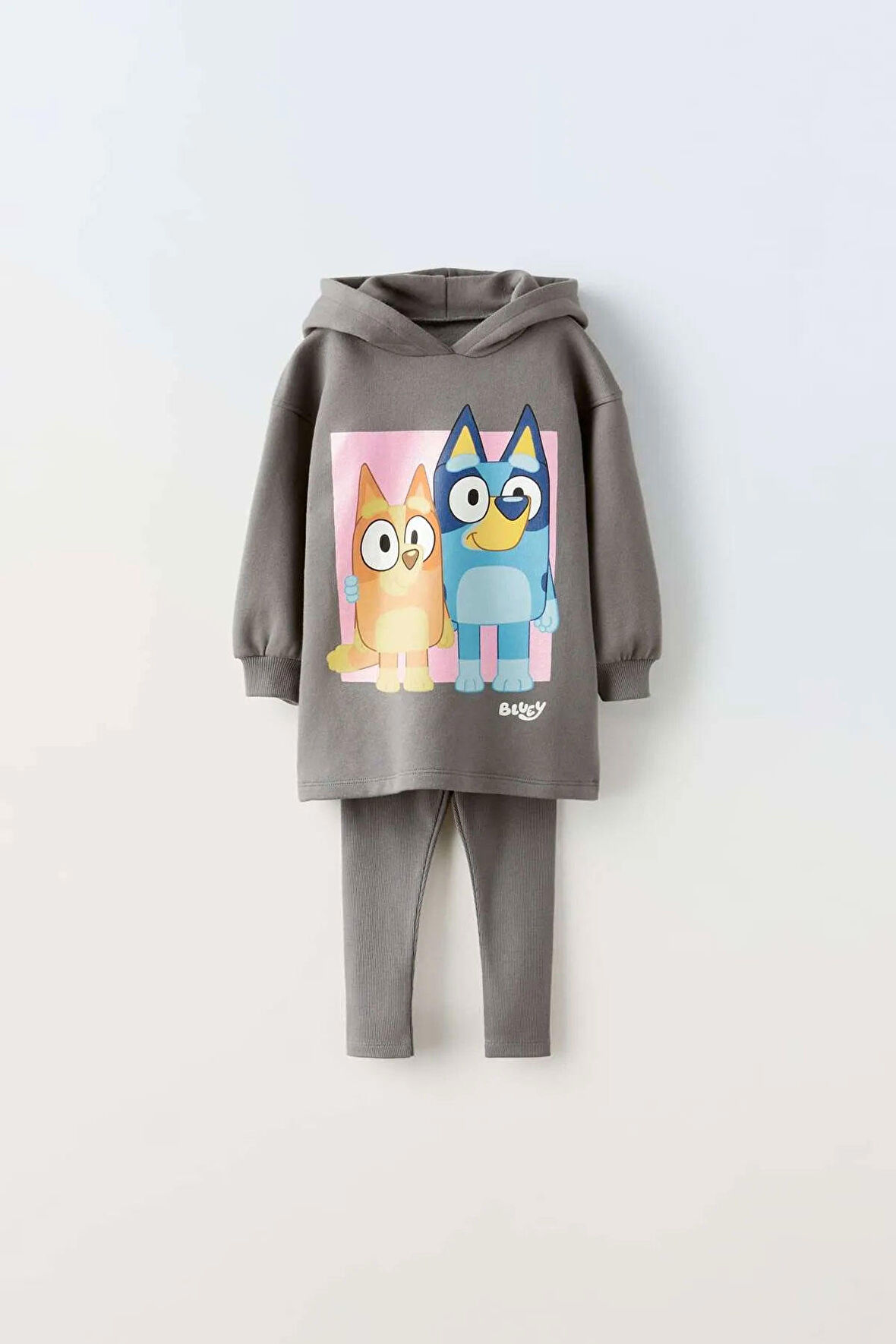 Miniğimin cicileri Bluey lufo baskılı fitilli tayt Unisex takım